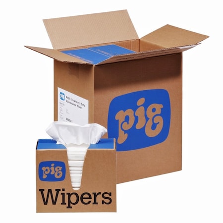 PIG PIG PR80 Extra-Heavy-Duty Maint Wipers 600 wip/case, 100 wip/box, 6 boxes/case 16" L x 9.5" W, 600PK WIP881